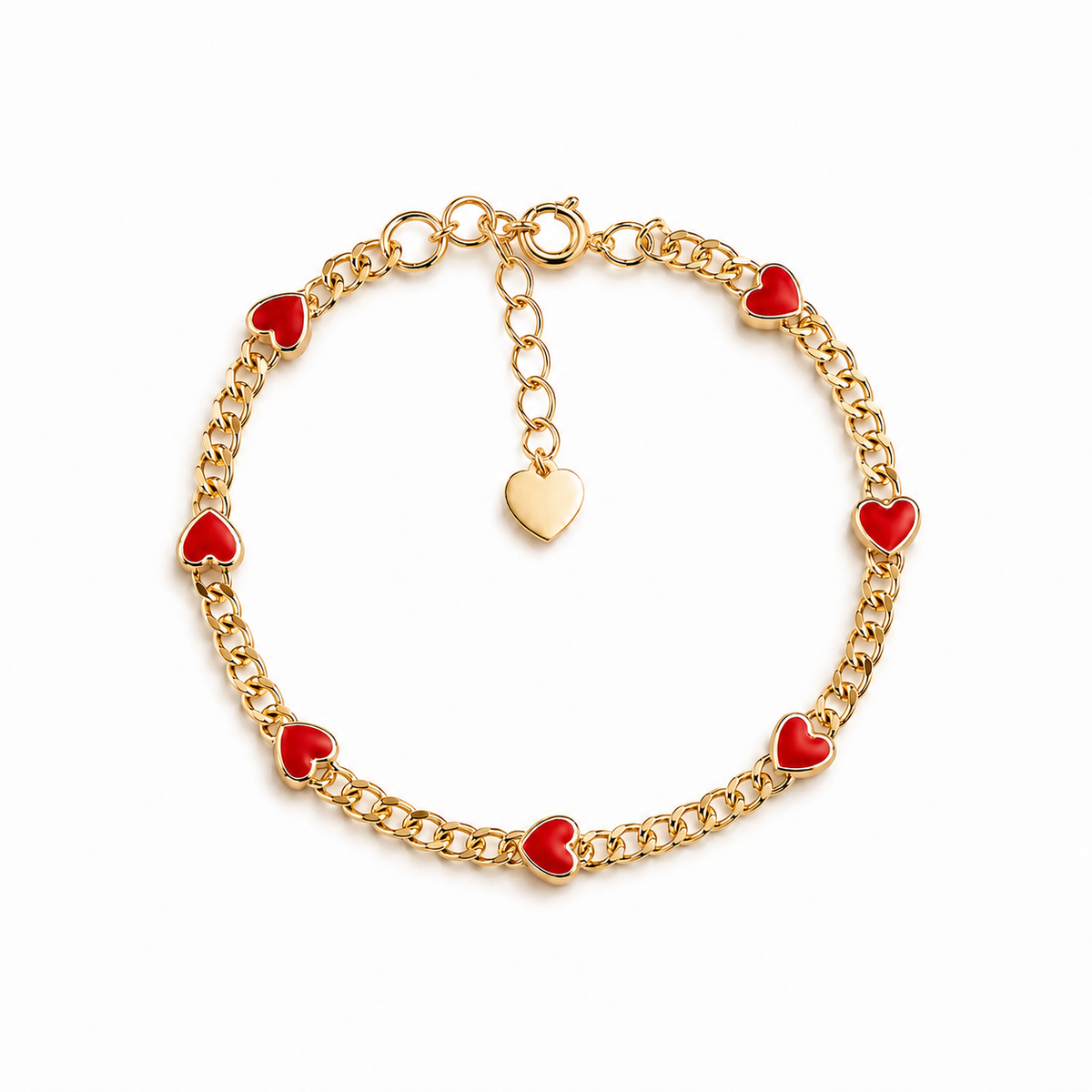 Curb Chain Heart Bracelet
