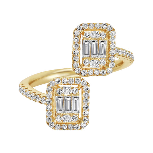 Double Baguette Wrap Ring