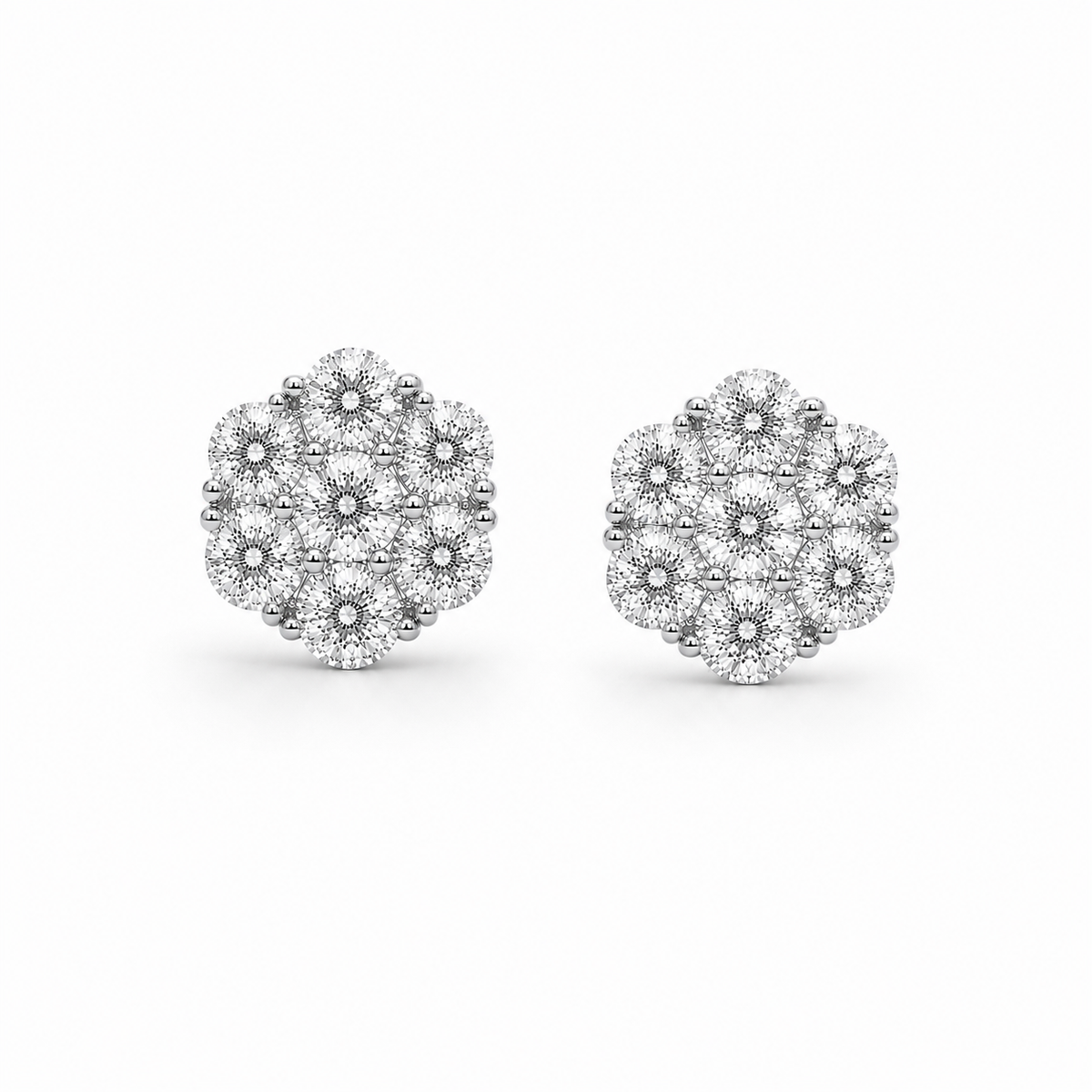 Flower Cluster Stud Earrings