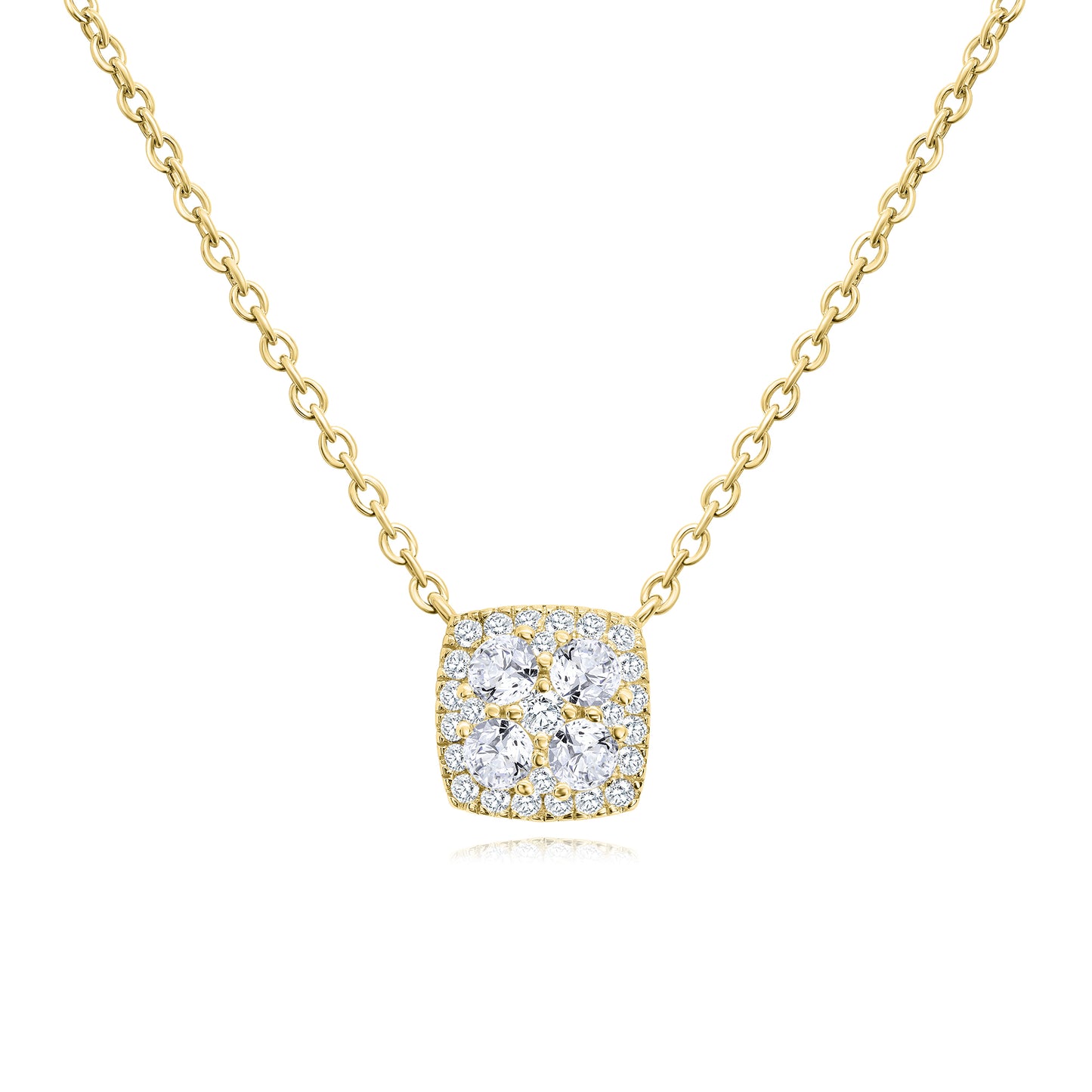 Pave Square Necklace