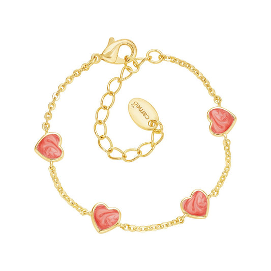 Swirly Enamel Heart Kids Bracelet