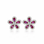 Dainty Colored Floral Studs