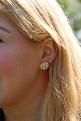 Oversized Gold Pearl Studs