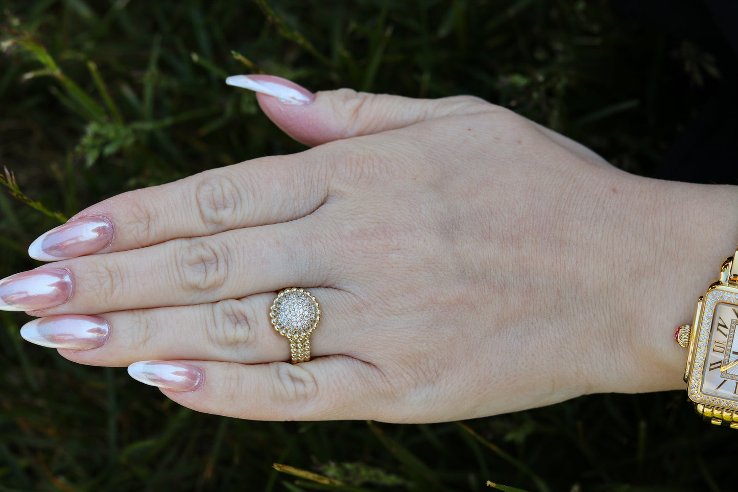 Beaded Pave Ring
