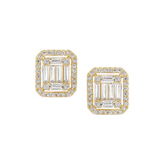 Framed Baguette Stud Earrings