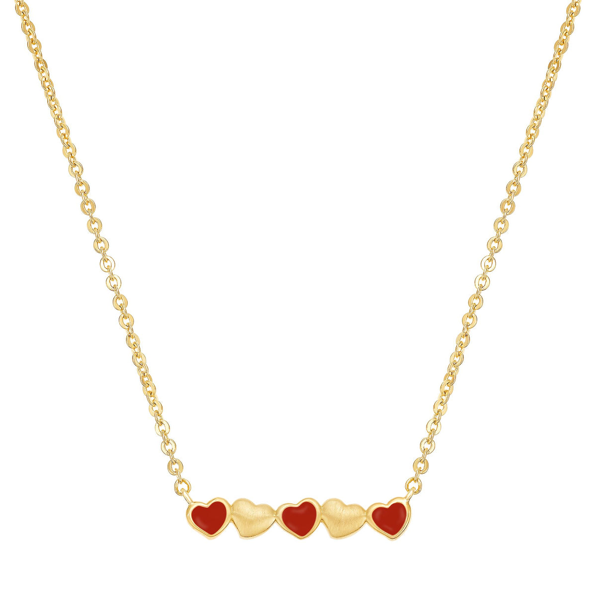 Leaning Hearts Bar Pendant