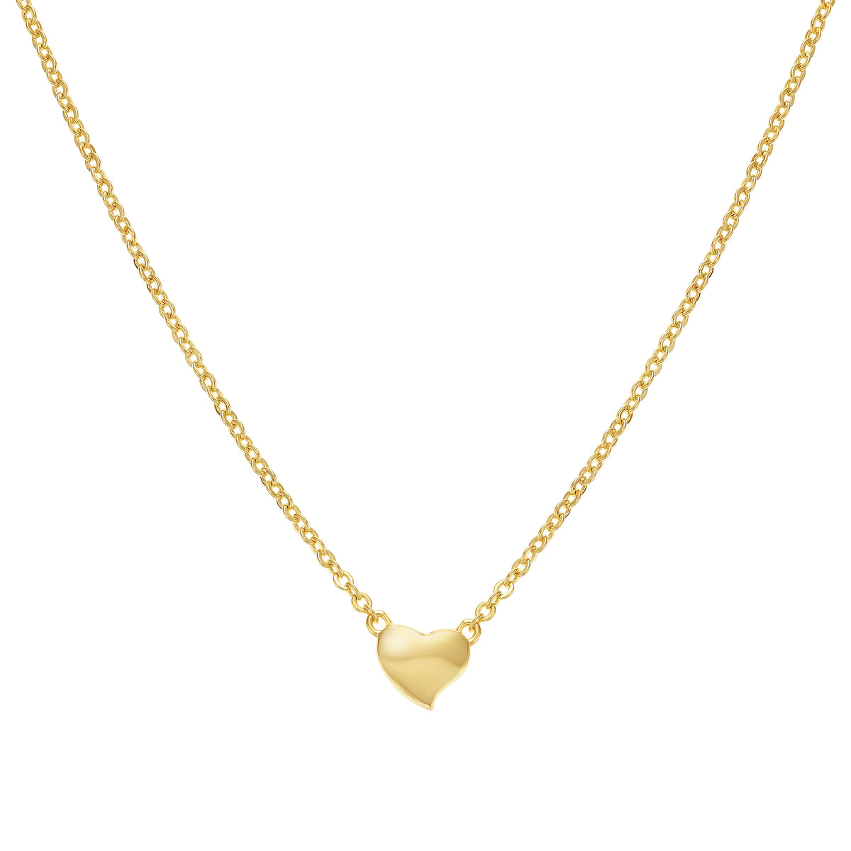 Gold Tilted Heart Necklace