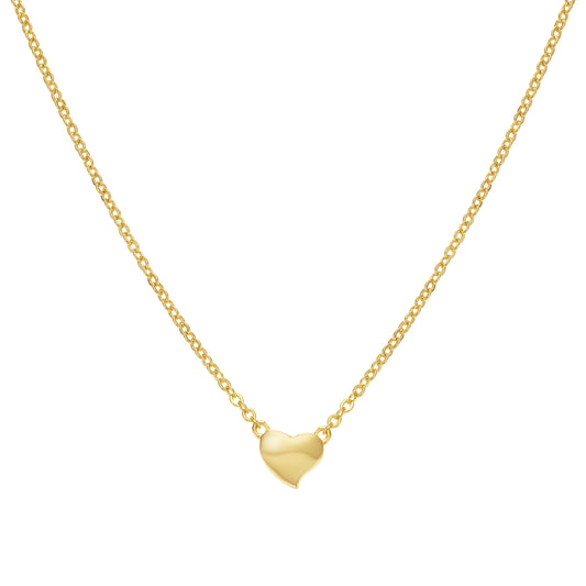 Gold Tilted Heart Necklace