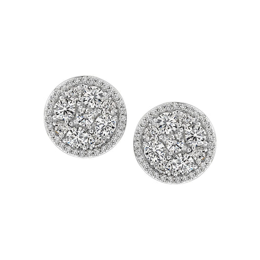 Bold Diamond Circle Stud Earring