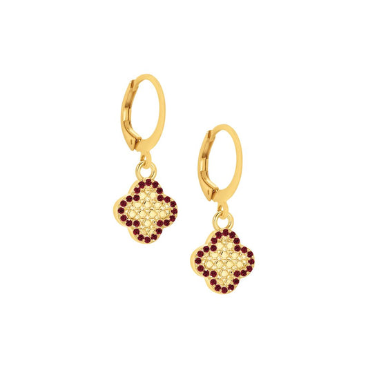 Honeycomb Clover Charm Earrings