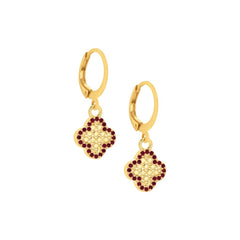 Honeycomb Clover Charm Earring