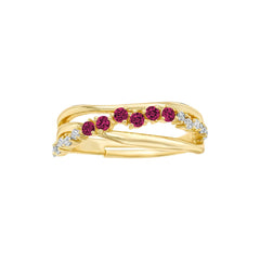 Triple Stacked Diamond Overlap Ring
