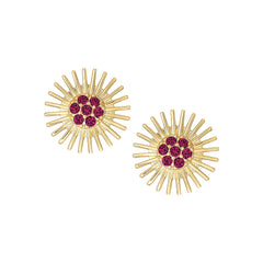 Gold Sunrays Stud Earring