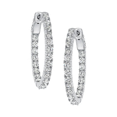 Classic Single Row Stone Hoop Earrings