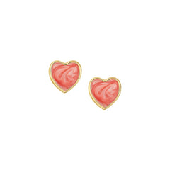 Swirly Enamel Heart Kids Stud Earring