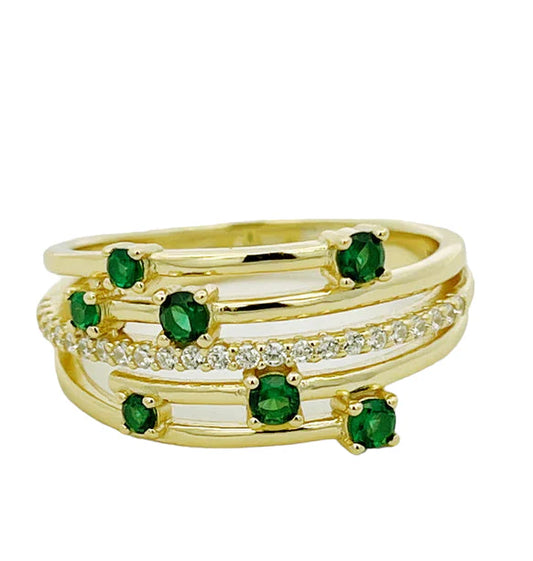 Stackable Green Dot Ring