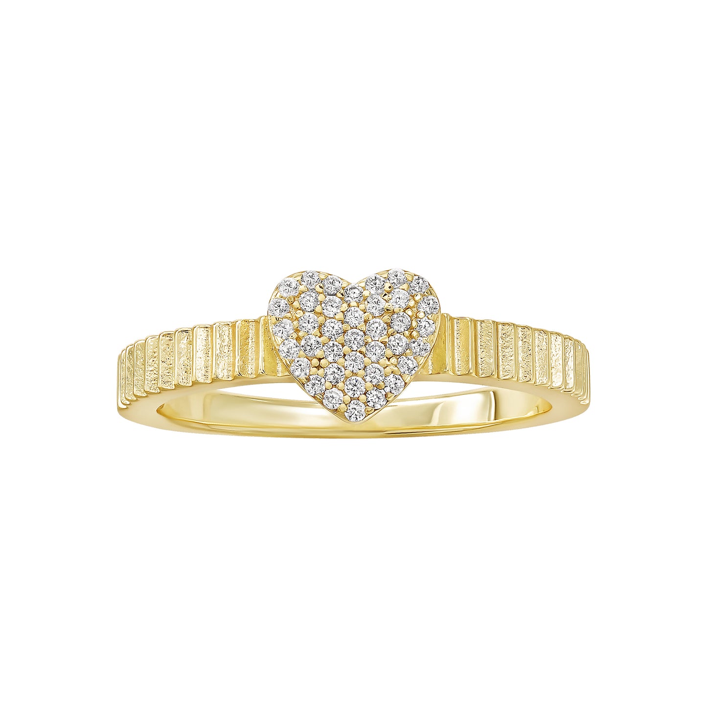 Ribbed Heart Ring