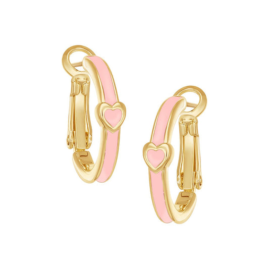 Enamel Heart Hoops
