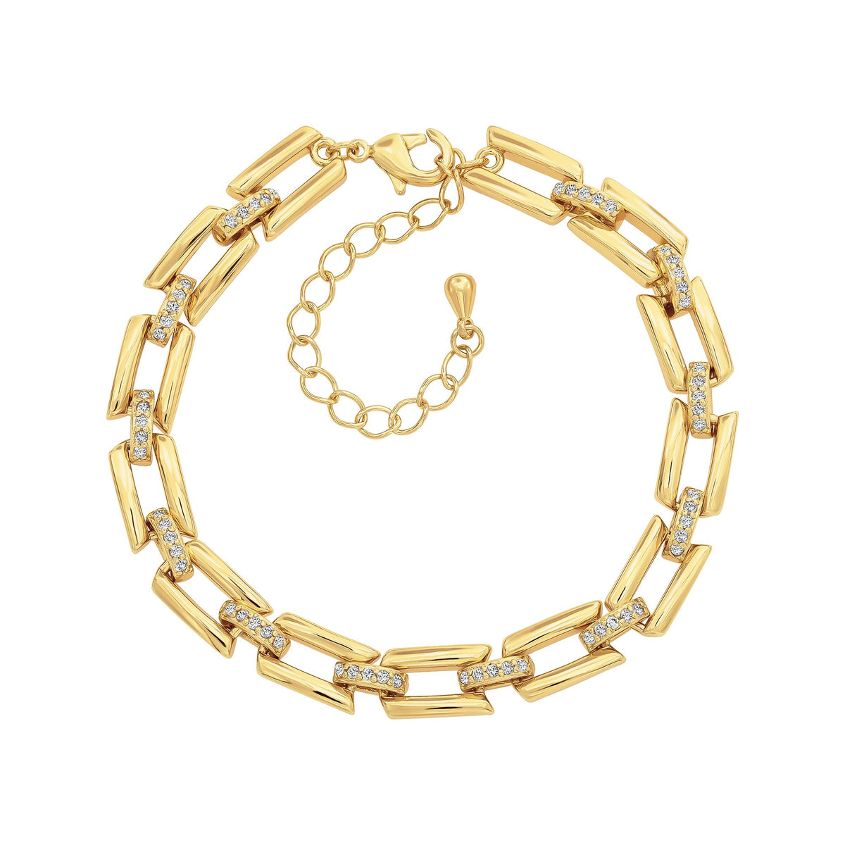 Interlocking Rectangular Bracelet Looped Rectangles Bracelet – Gemberry
