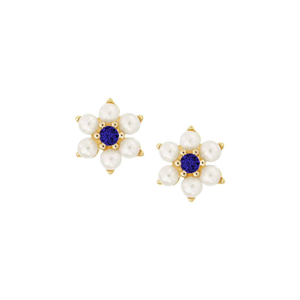 Pearl Flower Cluster Stud Earrings