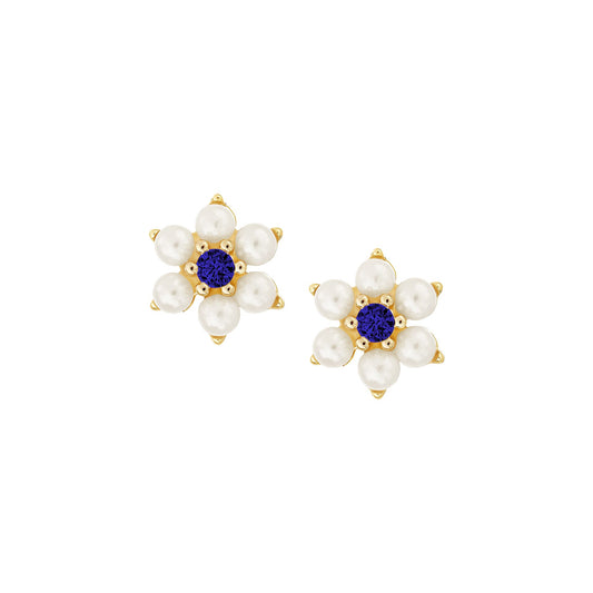 Pearl Flower Cluster Stud Earrings