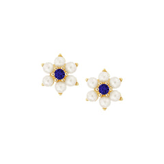 Pearl Flower Cluster Stud Earrings