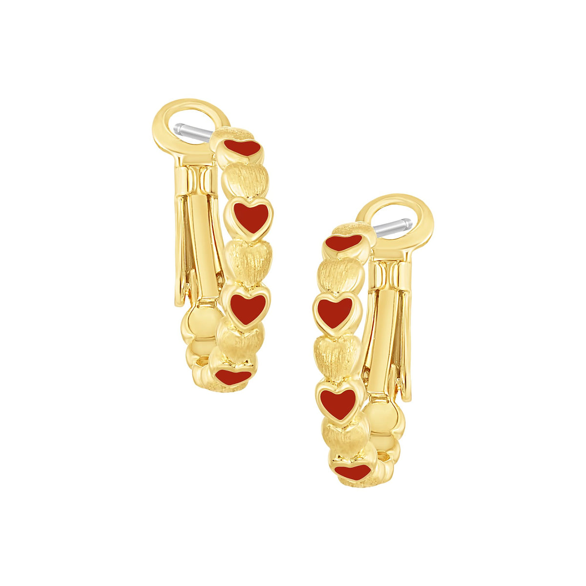 Lined Hearts Hoops
