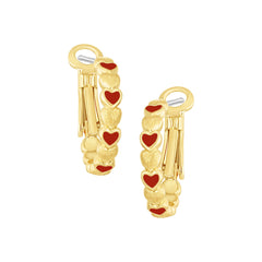 Lined Hearts Hoops