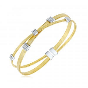 Gold Overlapped Detailed Bangle