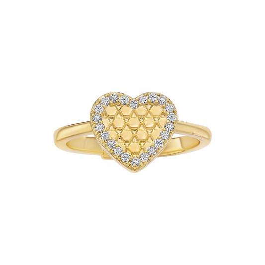 Honeycomb Heart Ring