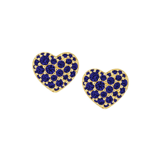 Puffy Pave Heart Stud Earring