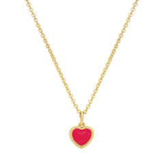 Enamel Puffed Heart Necklace
