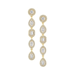 Multi Shape Halo Drop Earrings