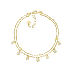 Layered Bezel Heart Bracelet