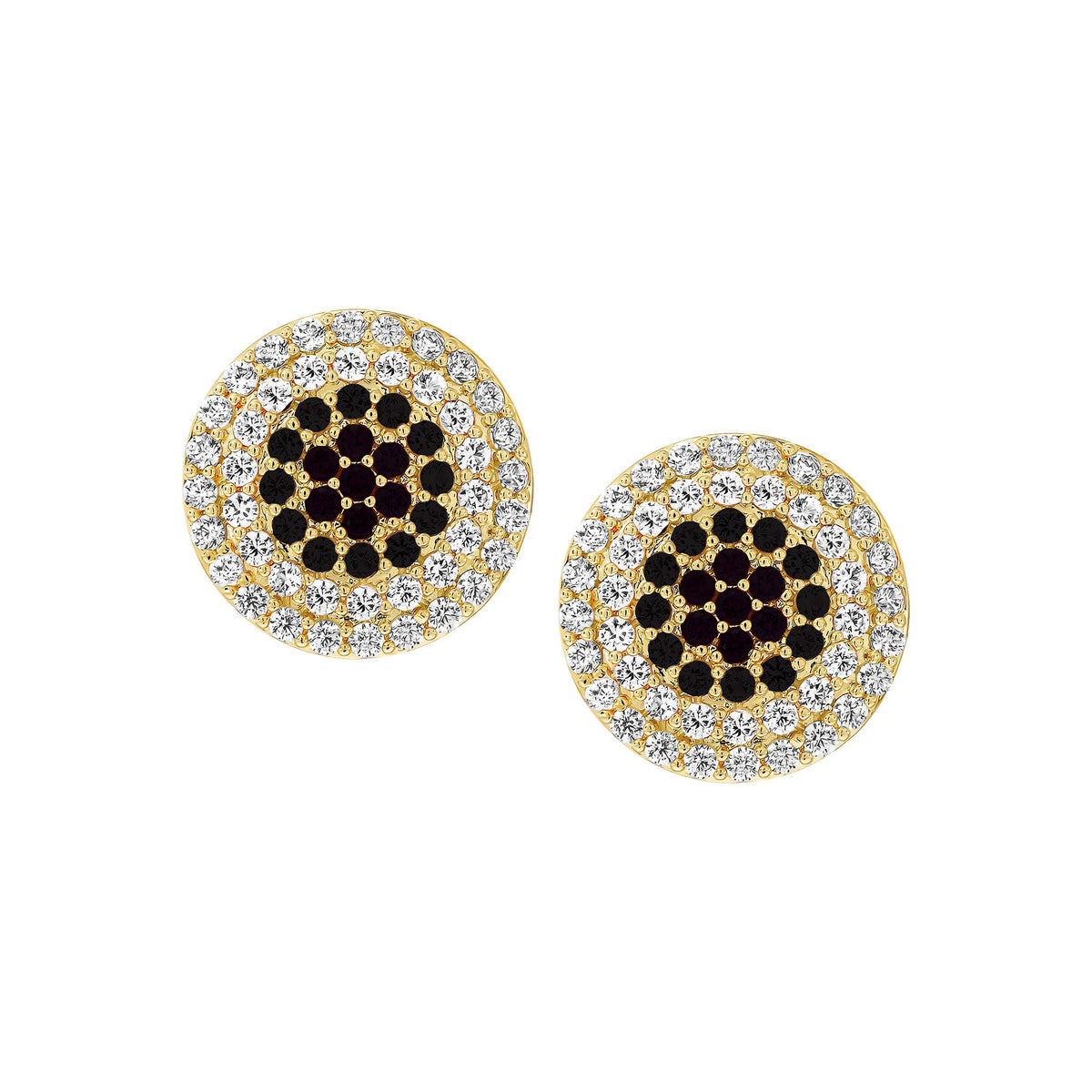Ombre Pave Disc Stud Earrings