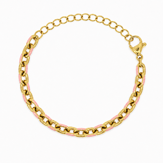 Dainty Enamel Link Bracelet