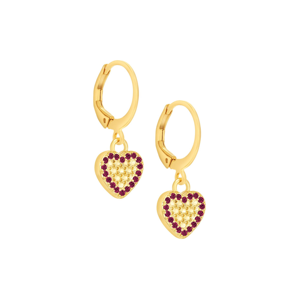 Honeycomb Heart Charm Earrings