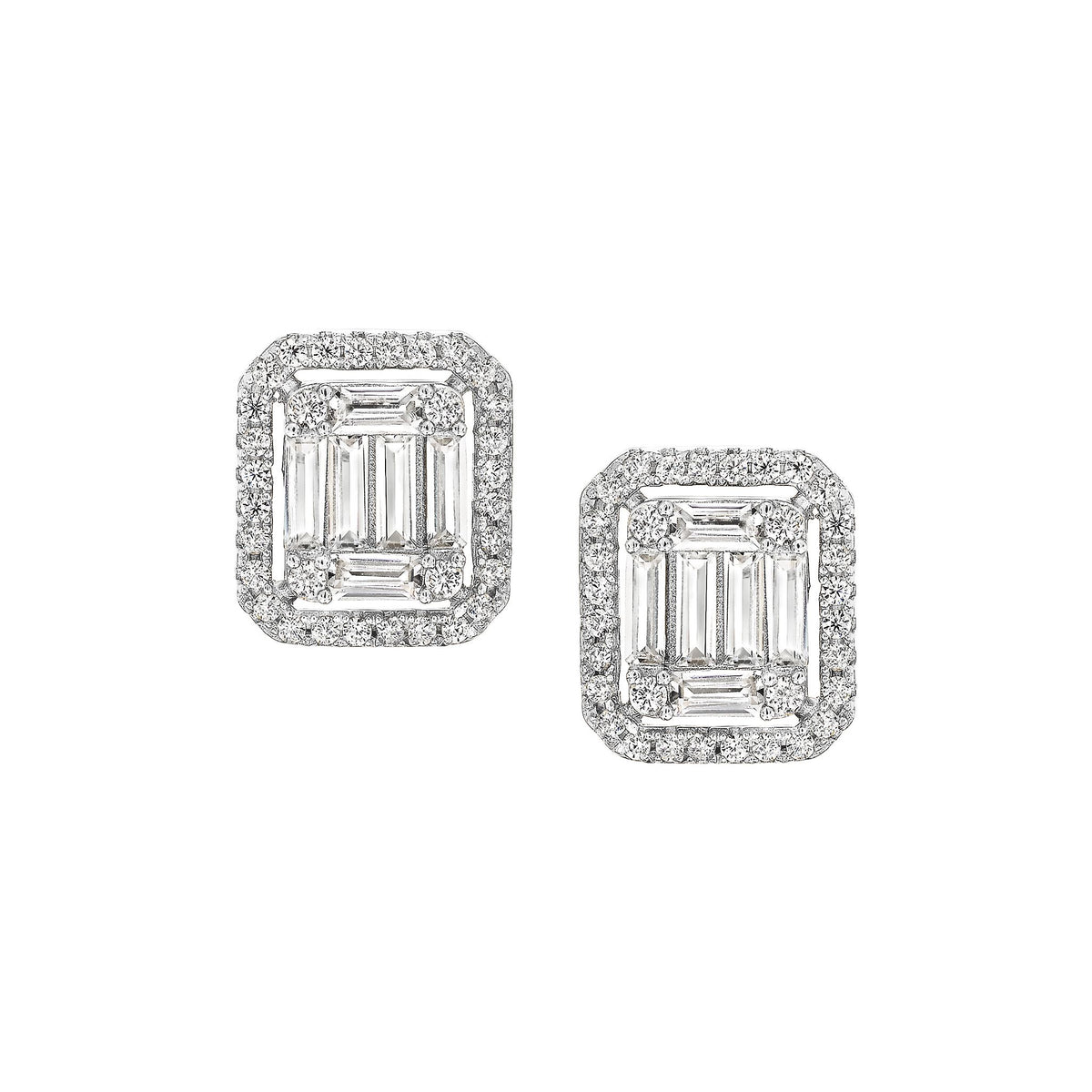 Framed Baguette Stud Earrings