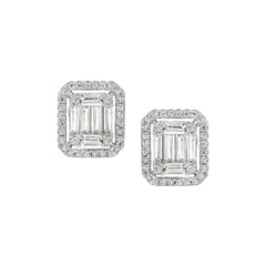 Framed Baguette Stud Earrings