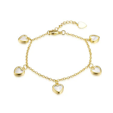 Hanging Mother Of Pearl Heart Bracelet
