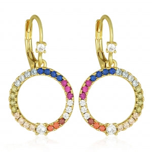 Multicolor Open Circle Earrings