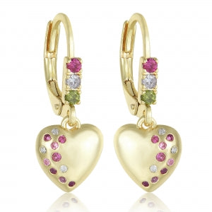 Multicolor Puff Heart Earrings