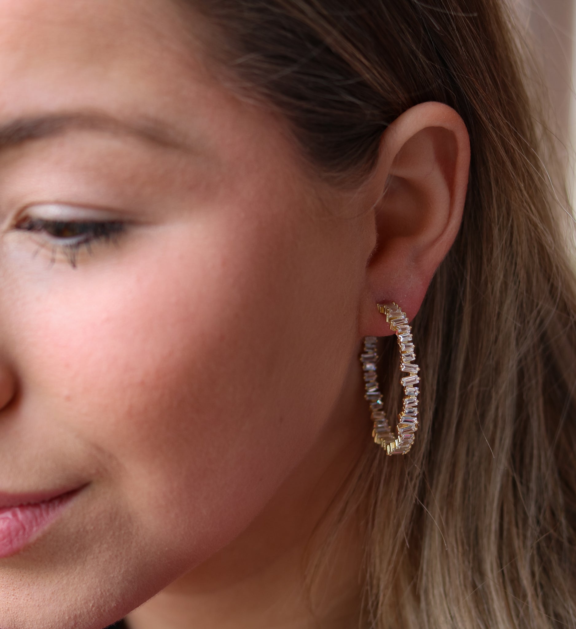 All Around Baguette Hoops