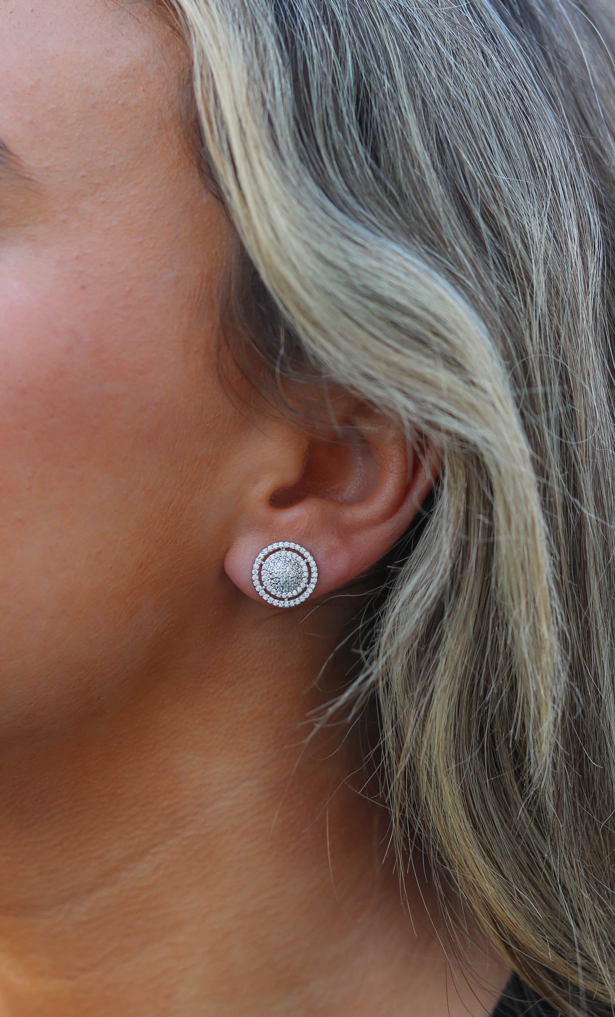 Double Pave Studs