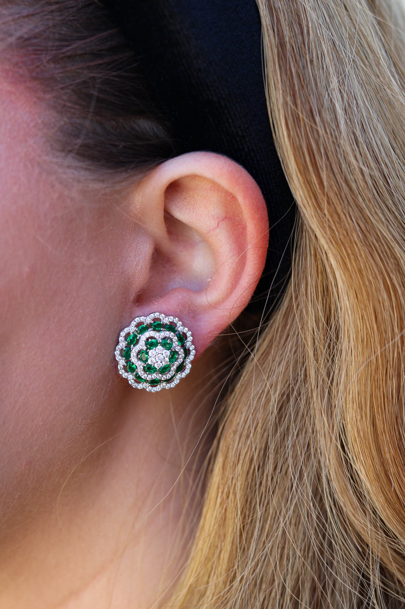 Floral Colored Oversized Studs