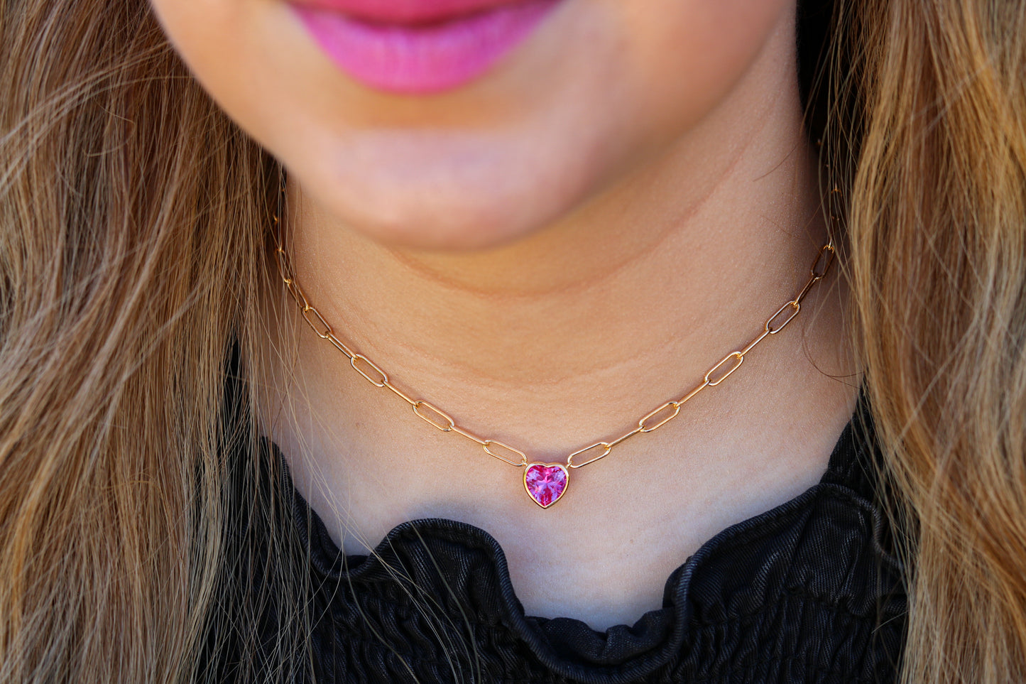 Statement Link Heart Necklace
