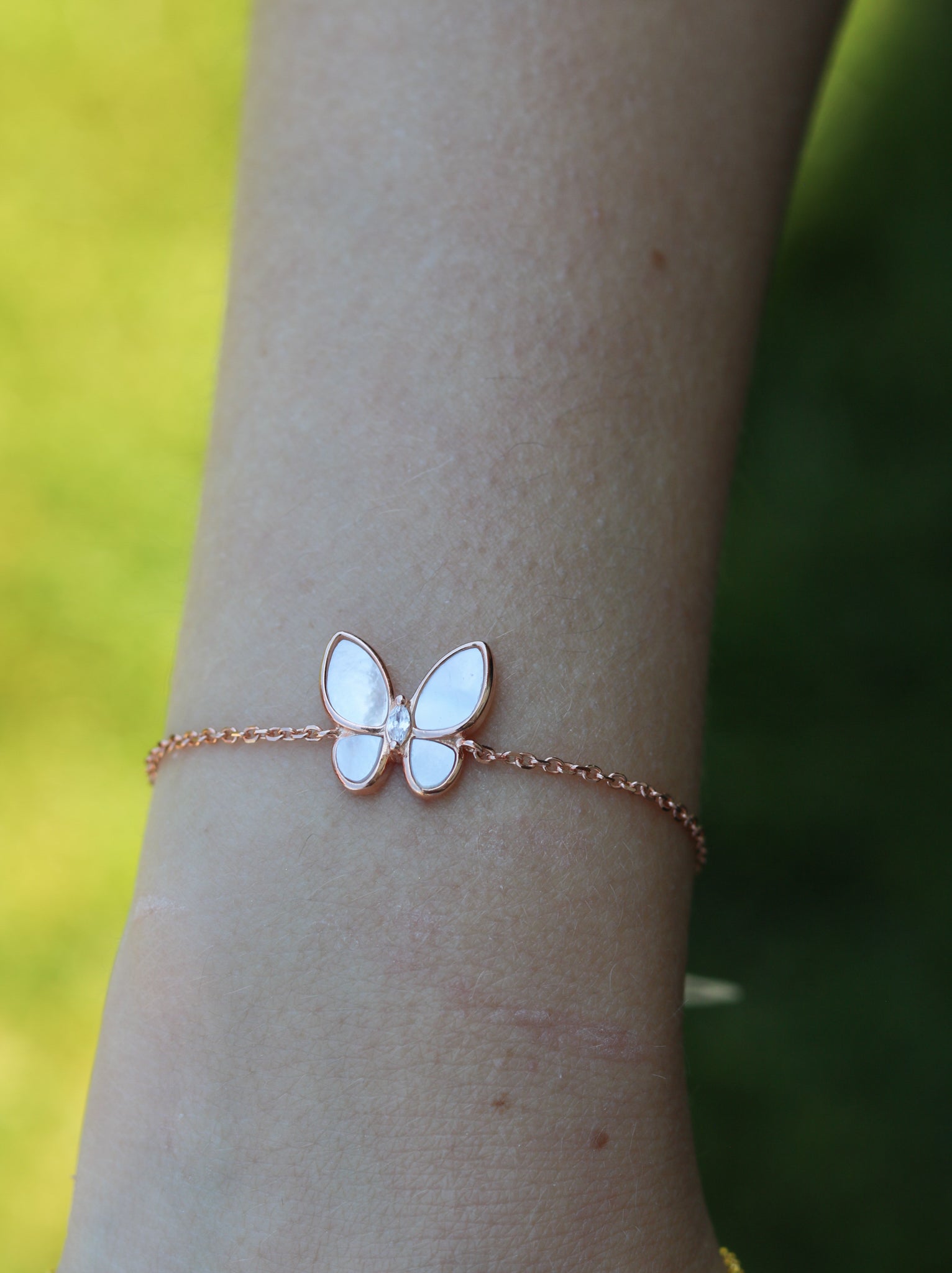 Mother Of Pearl Butterfly Bracelet – Gemberry