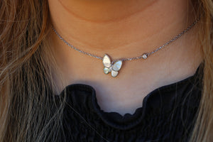 Mother Of Pearl Butterfly Necklace