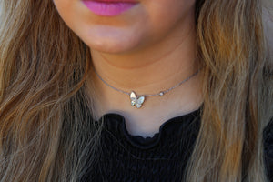Mother Of Pearl Butterfly Necklace