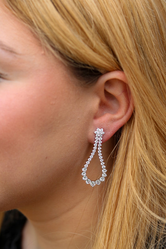 Floral Open Tennis Earrings